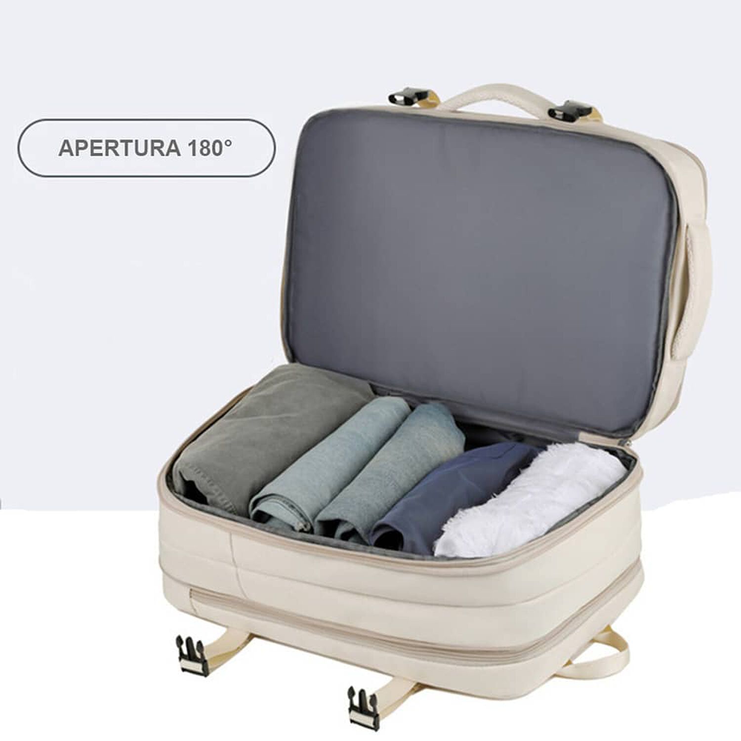 Mochila De Viaje Expandible 39 L Off White Titanfit image number 6.0