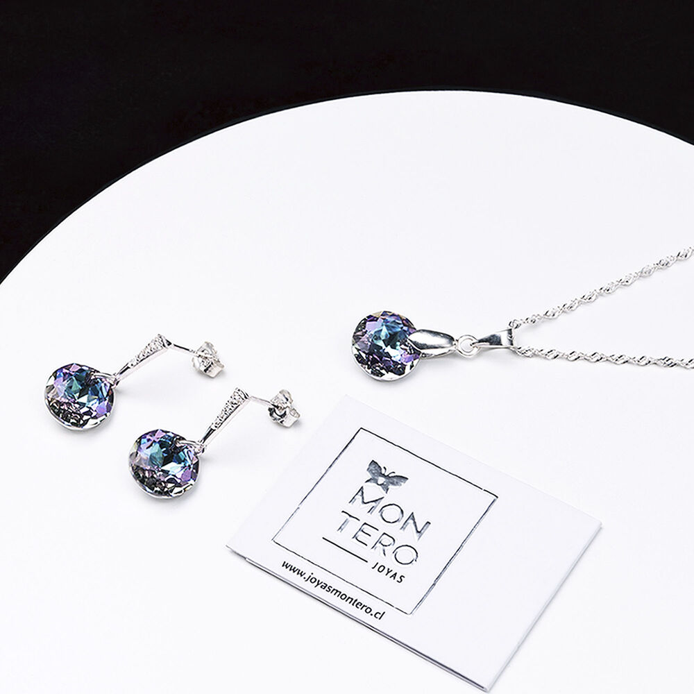 Conjunto Gracia Con Cristal Genuino Vitral Light- Joyas Montero image number 1.0