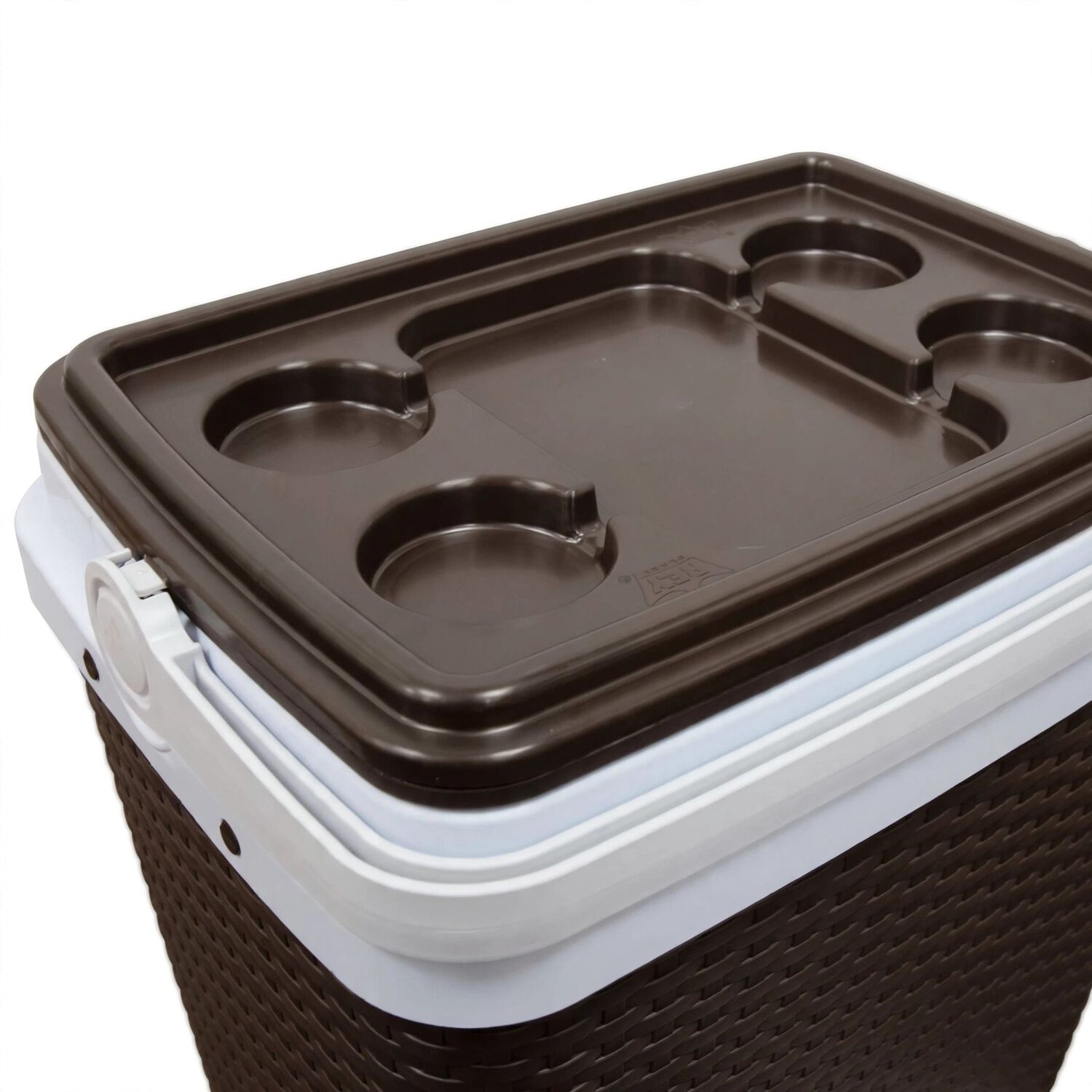 Cooler Nevera Caba Hielera Port&aacute;til 35 Litros Marca Reyplast Tapa Cafe Manilla Blanca image number 2.0