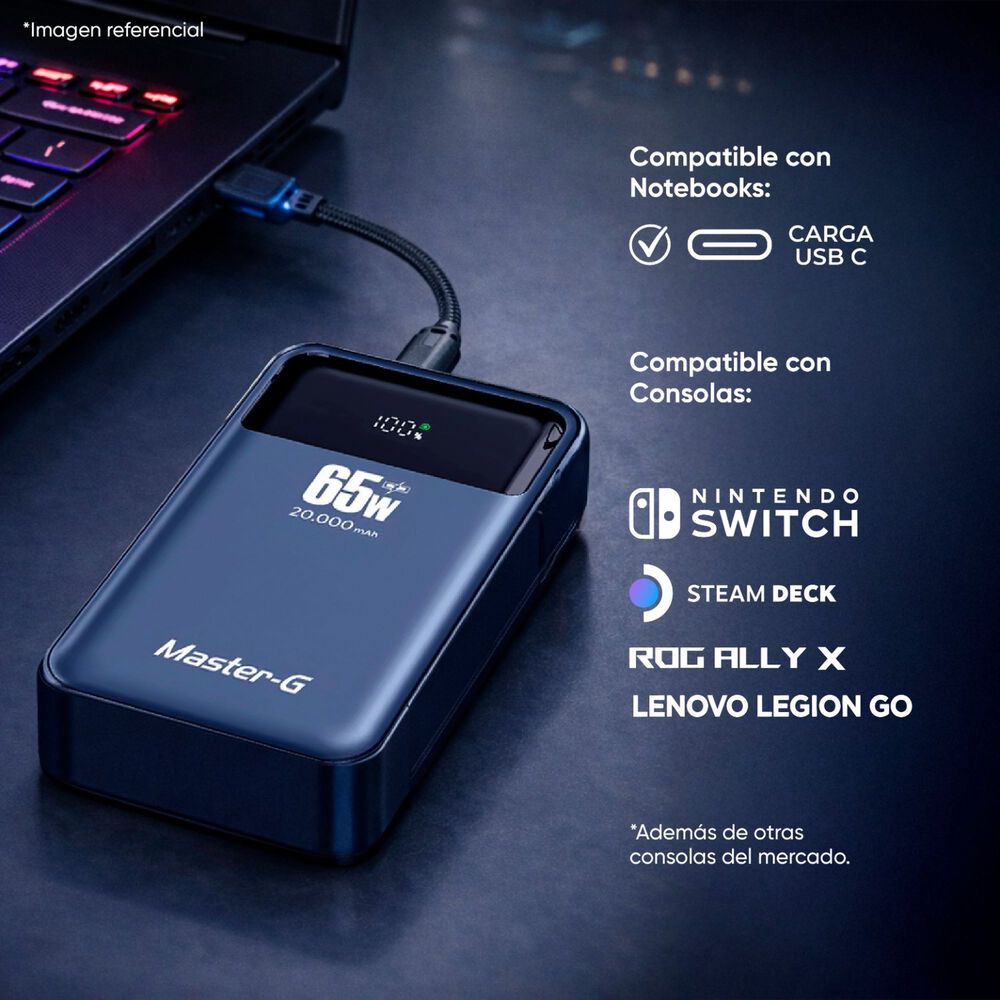 Bater&iacute;a Externa Power Bank Notebook 20000 Mah 65w Master-g image number 2.0