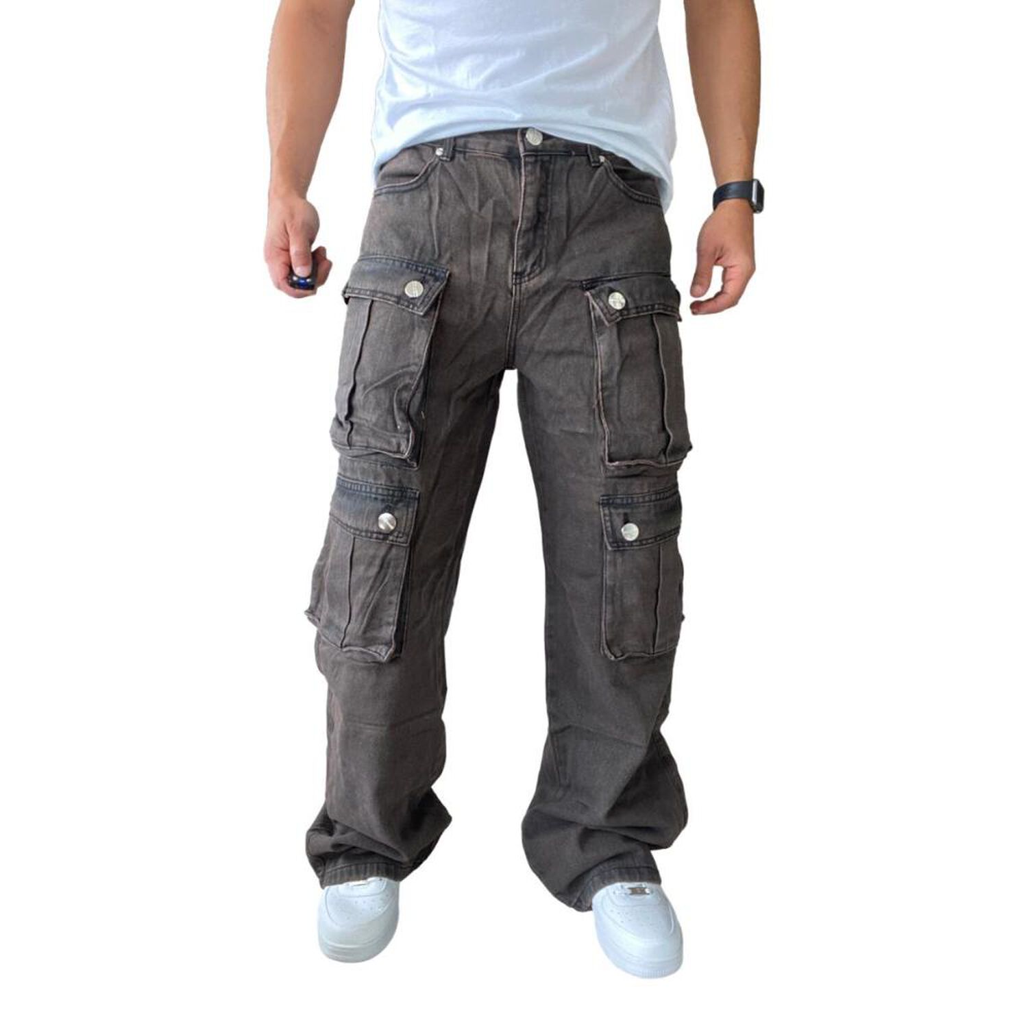 Jeans Di&aacute;bolo Cargo Ancho Wide Leg Hombre image number 8.0