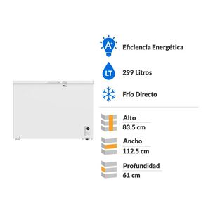 Freezer Horizontal Libero LFH-301EC / Frío Directo / 299 Litros / A+