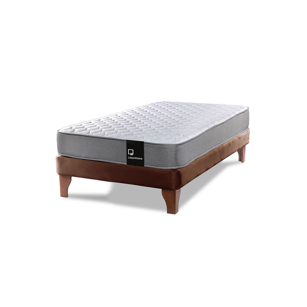 Cama Europea Zen Best 1.5 Plaza Tela Velvet Chocolate image number 1.0
