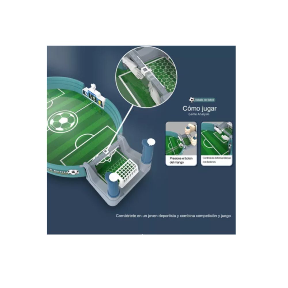 Juego Cancha De Futbol Mesa Portátil Niños Diversión Plástic image number 5.0