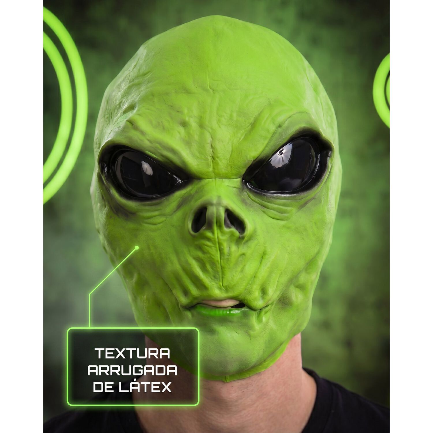 Mascara Marciano Con Guantes Alien Verde image number 3.0