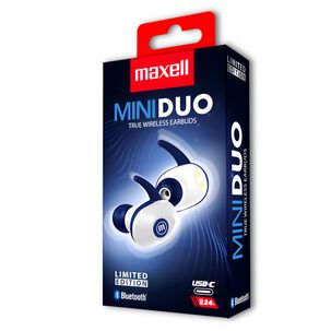 Aud&iacute;fonos Maxell Mini Duo Tws Bluetooth Blue Limit Edition