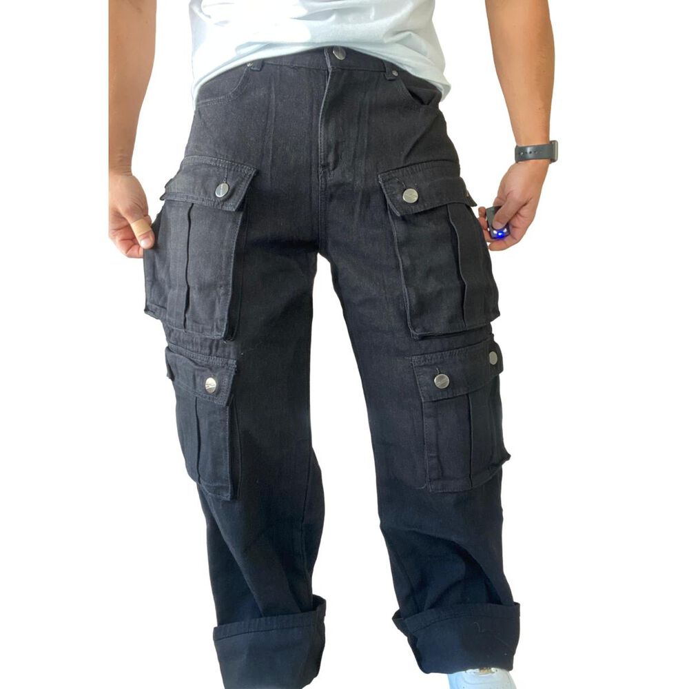 Jeans Di&aacute;bolo Cargo Ancho Wide Leg Hombre image number 9.0