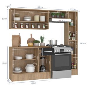 Mueble De Cocina Vekkahome Madri / 7 Puertas / 1 Caj&oacute;n