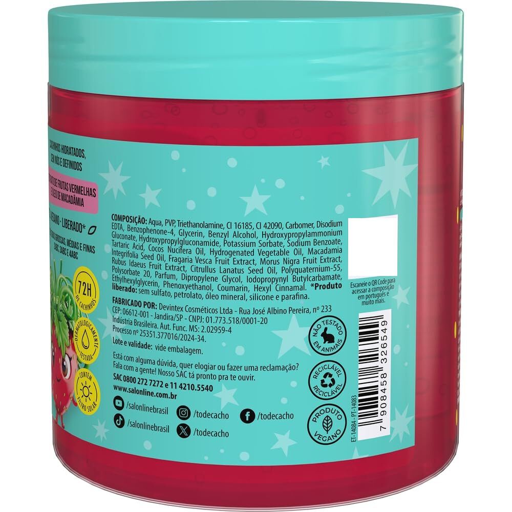 Gel Desenredante Kids Morango 550 G Salon Line image number 1.0