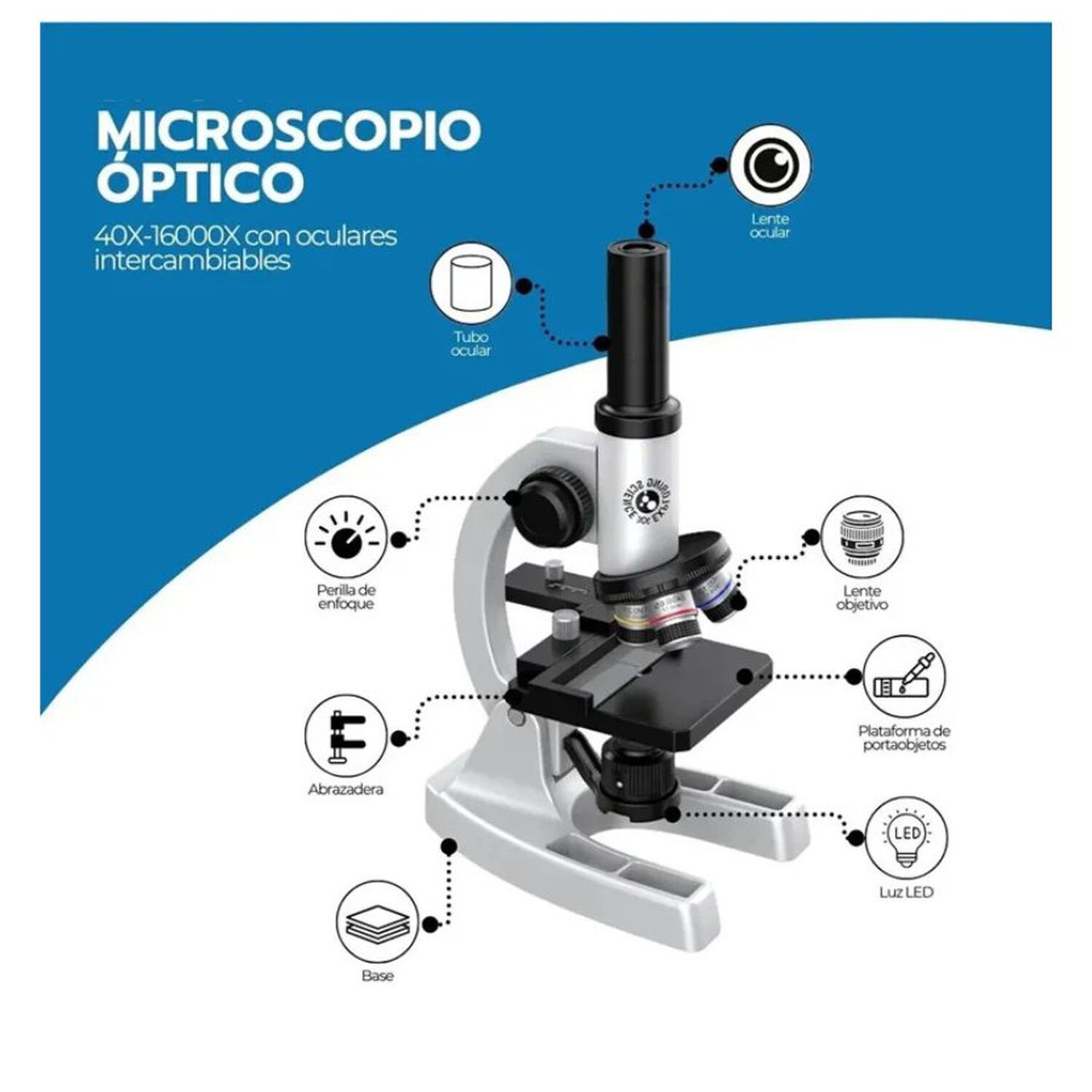 Microscopio Cient&iacute;fico Infantil Escolar Juguete Stem Ni&ntilde;os image number 4.0