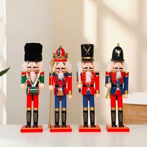 4 Marionetas De Soldado Cascanueces Navideñas