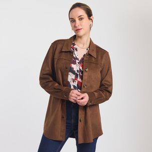 Chaqueta Sobrecamisa Sued Regular Mujer Lesage