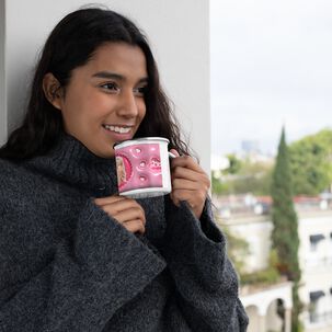 Taza Enlozada Lechera Barbie Pelicula Corazones Muñeca