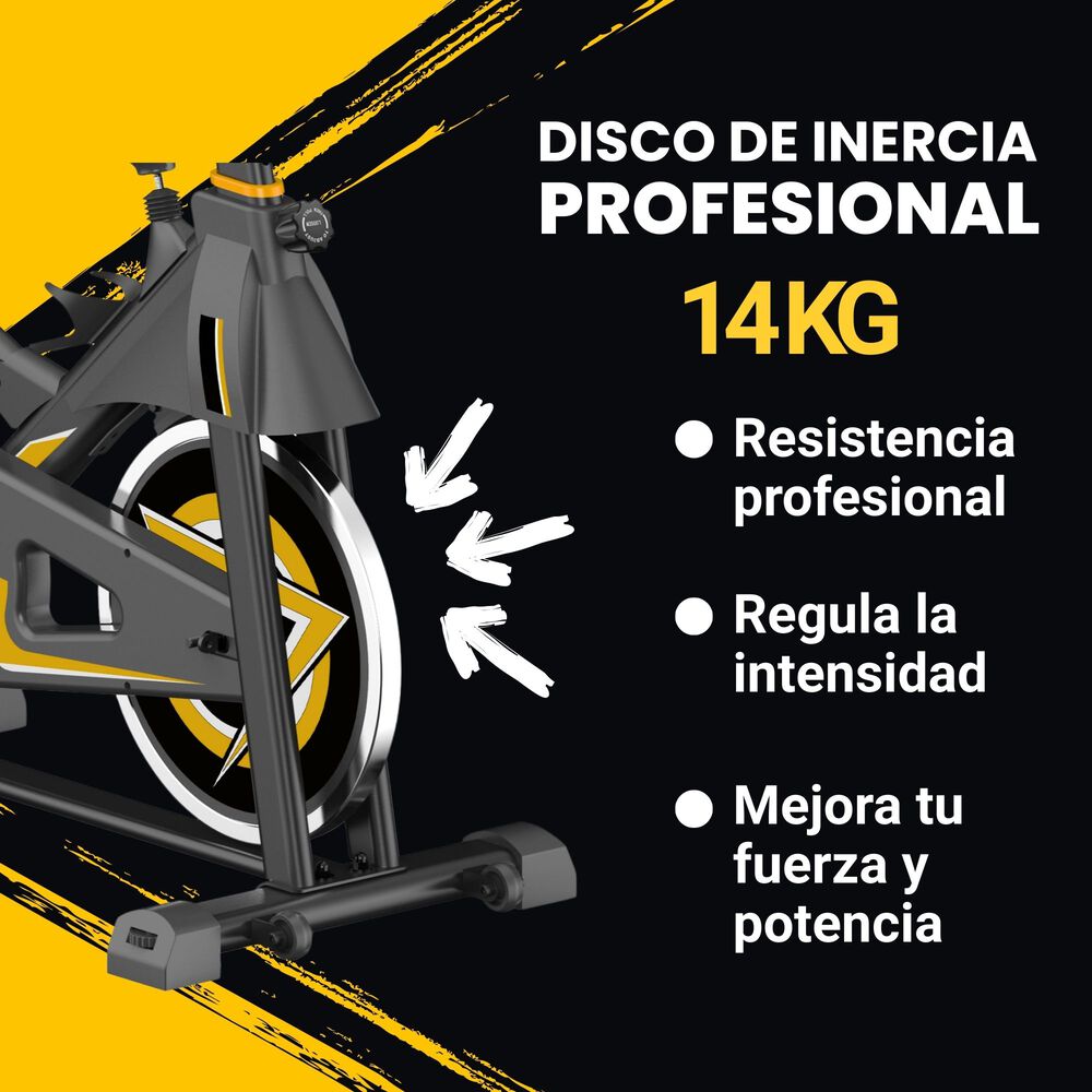 Bicicleta Spinning Anti Shock Pro 14 Kg Disco 1016-4 image number 1.0