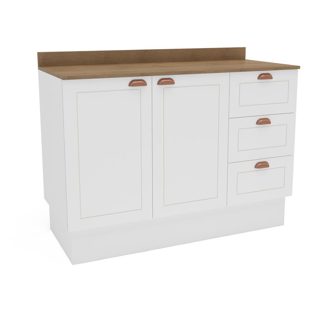 Mueble De Cocina Base Vekkahome Perola 2puertas 3cajones Blanco/caf&eacute; image number 2.0