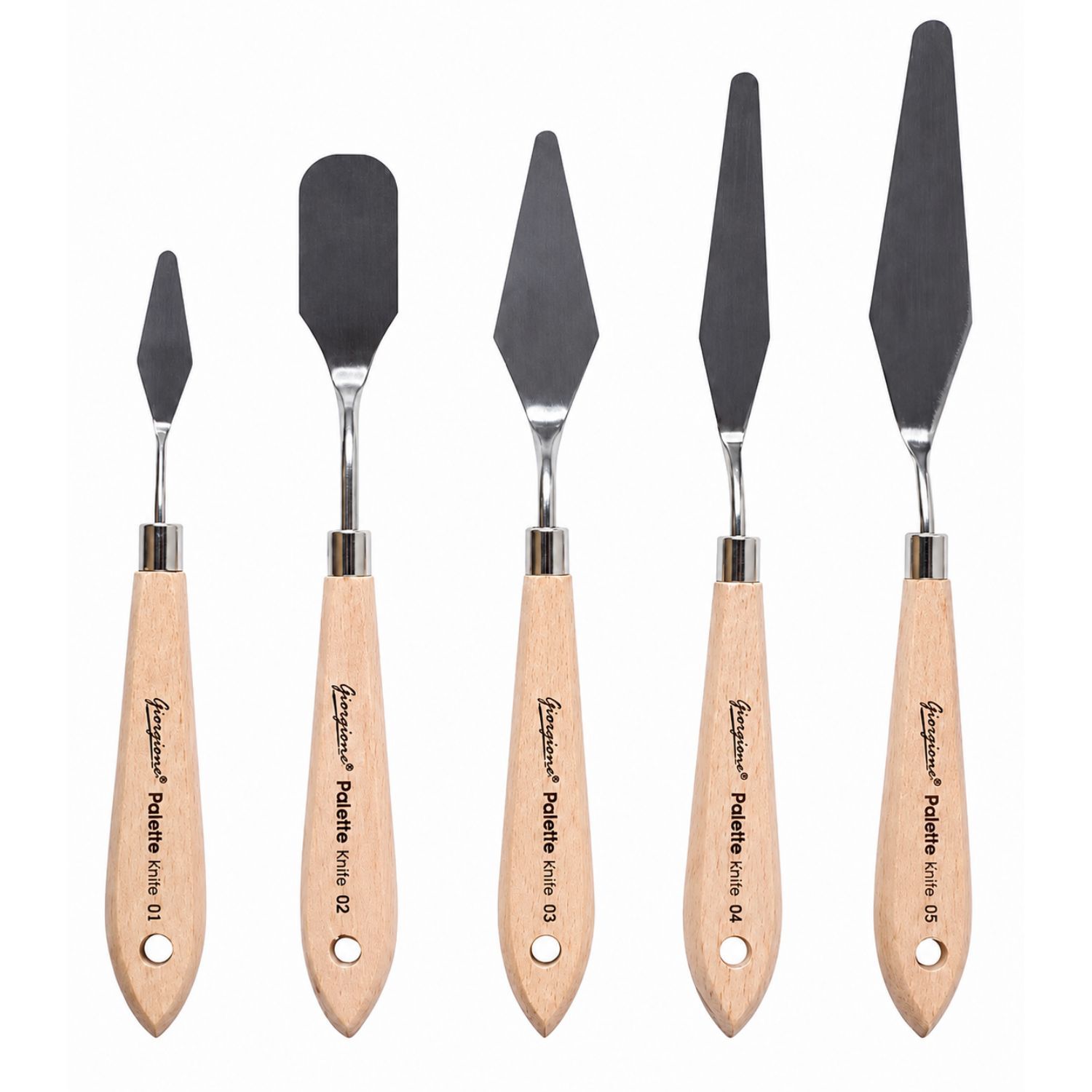 Set 5 Esp&aacute;tulas G-wd Para Pintura &Oacute;leo Acr&iacute;lica Madera - Ps image number 0.0