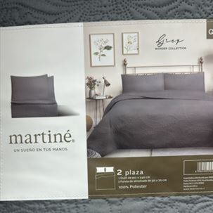 Cubrecama Quilt Reversible 2 Plazas Gris - Wonder Collection Martin&eacute;
