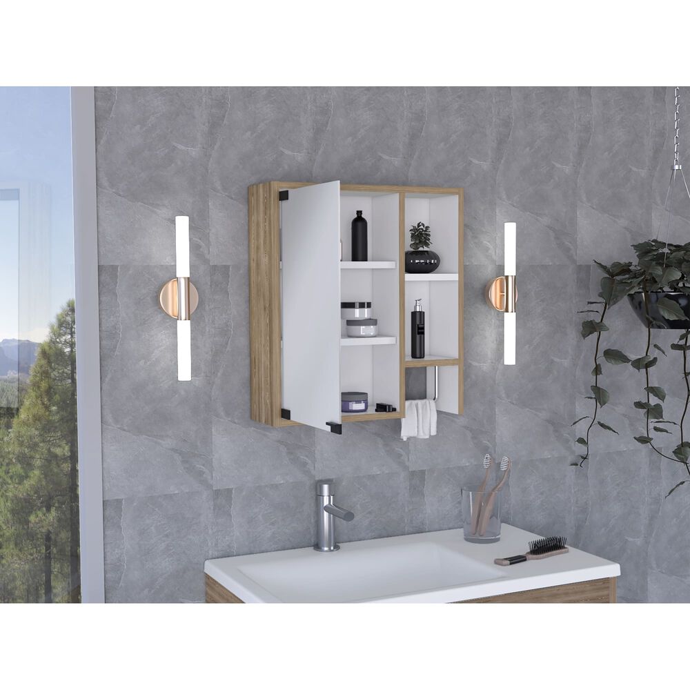 Botiquin De Ba&ntilde;o 1 Puerta 52,2x47,2x14,6 Cm Caf&eacute; Claro image number 4.0