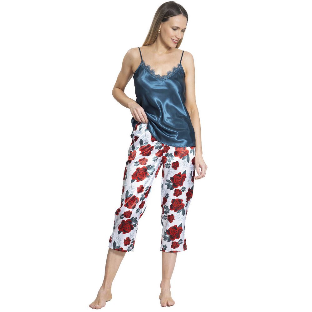 Pijama Satín Capri Top Pabilos image number 0.0