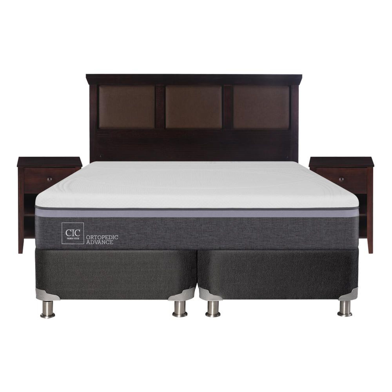 Box Spring Cic Ortopedic / King / Base Dividida + Set De Maderas image number 0.0
