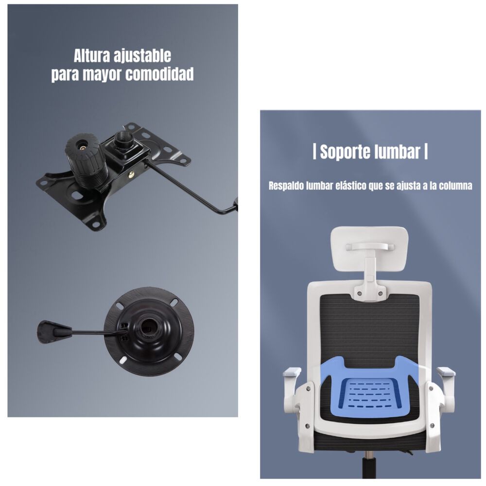 Silla De Escritorio Con Apoyacabeza Grand Negra image number 4.0