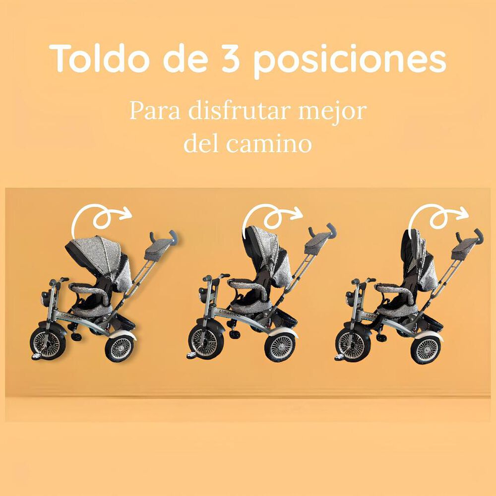 Triciclo Multifuncional 360° Con Luces Lubabycas Negro image number 5.0