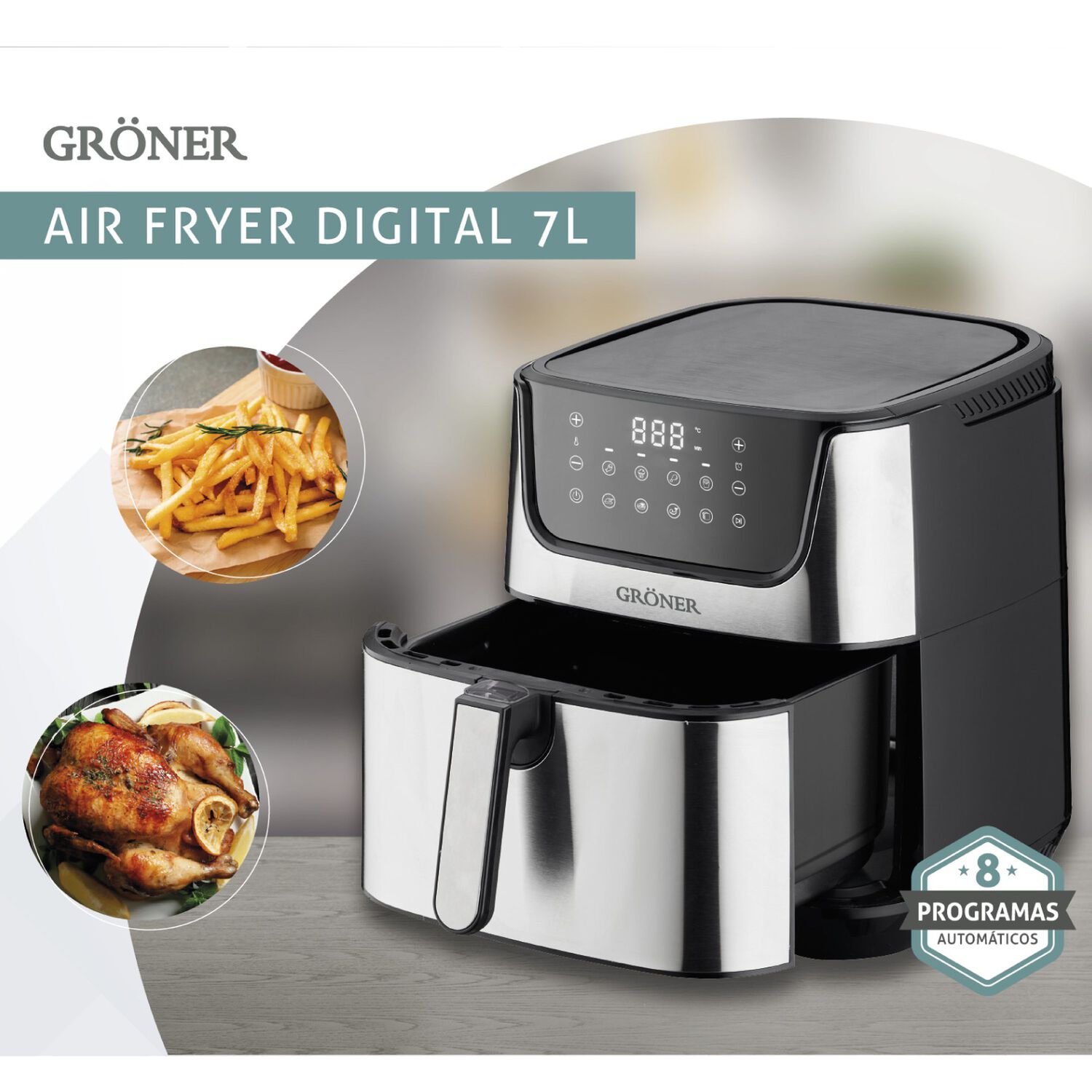 Air Fryer Digital Gr&ouml;ner 7l image number 1.0