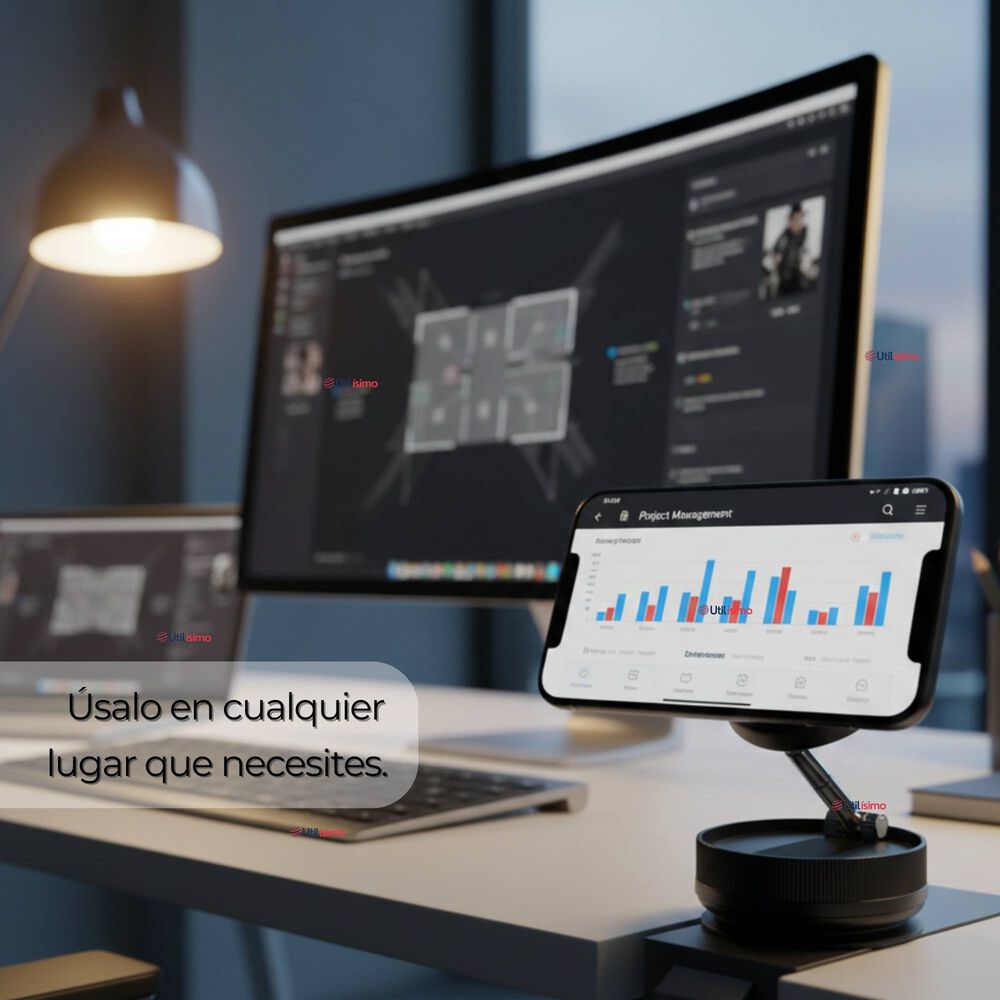 Soporte De Auto Celular Magn&eacute;tico Iphone Android Negro image number 8.0