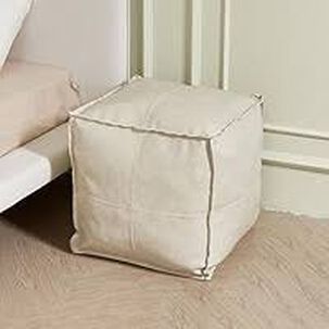 Pouf De Ecocuero Cuadrado 45x45cm