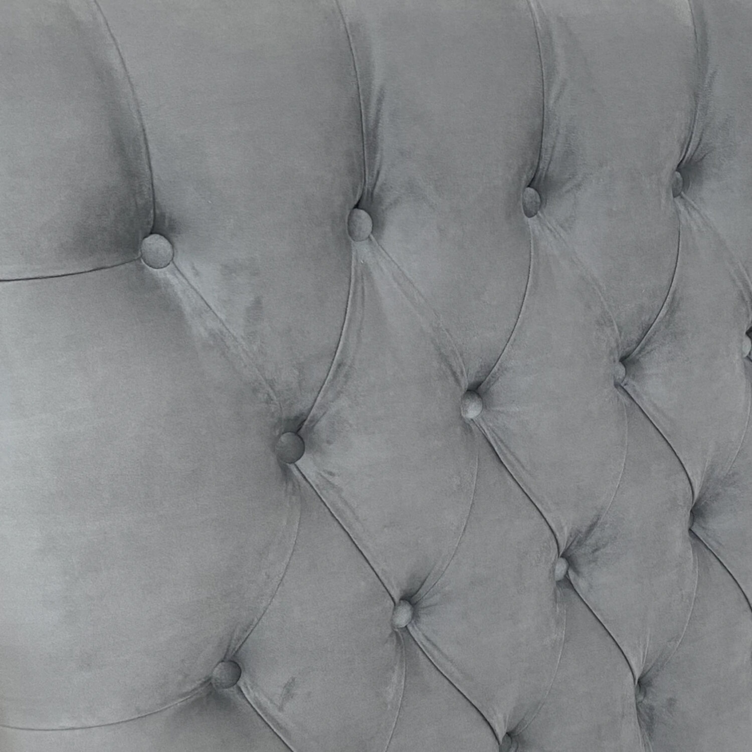 Respaldo De Cama Capiton&eacute; Premium Felpa Gris Plata King image number 1.0