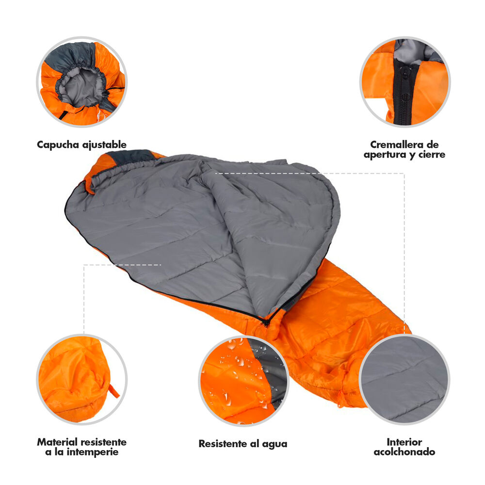 Saco De Dormir 350 Gr Naranjo image number 3.0