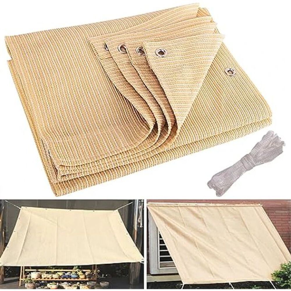 Toldo Vela 5x4 Rectangular Beige Sombreadora Malla image number 1.0