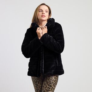 Chaqueta Efecto Piel Regular Cuello Alto Mujer Kimera