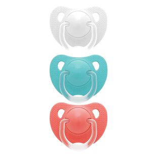 Pack De 3 Chupetes Evolution Blanco, Celeste Y Coral