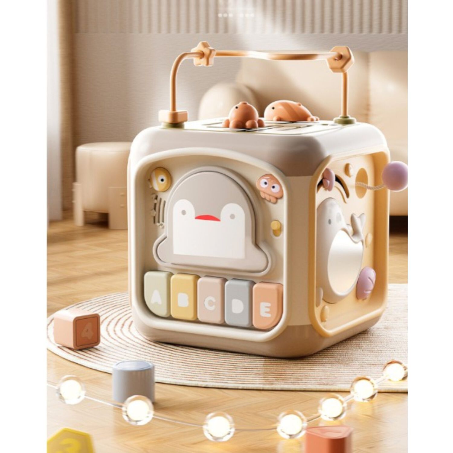 Cubo Did&aacute;ctico Interactivo Para Beb&eacute;s Con Juegos Montessori image number 3.0