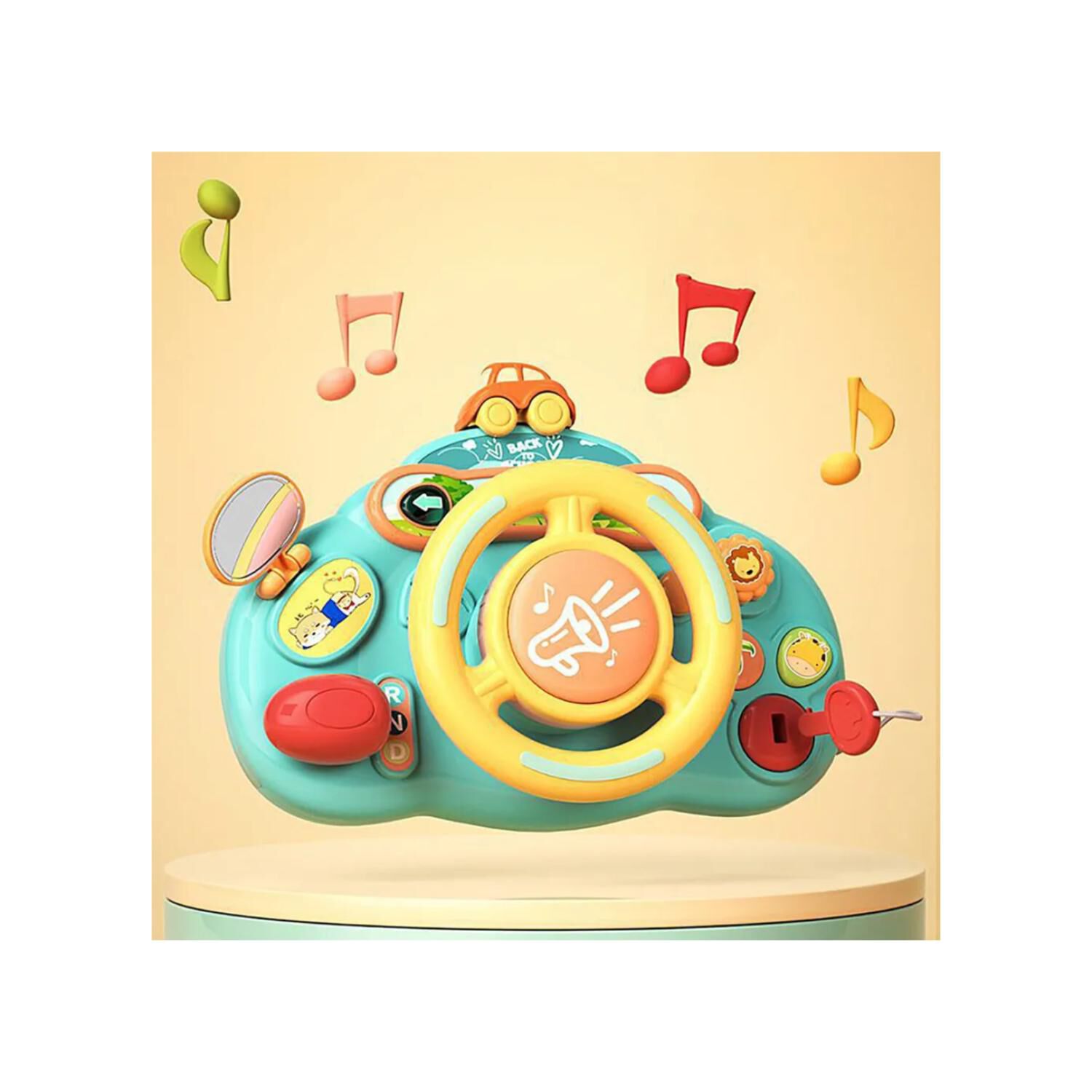 Juguete Simulador Volante Interactivo Sonido Azul Infantil image number 2.0