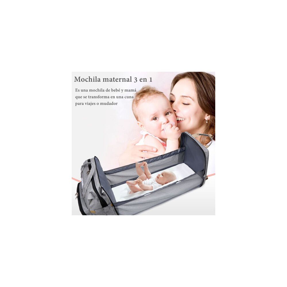 Mochila Maternal 3 En 1 Con Cunita Lubabycas Negra image number 1.0