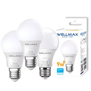 Pack De 3 Ampolletas Wellmax E-27 9w Luz Calida Led Samsung