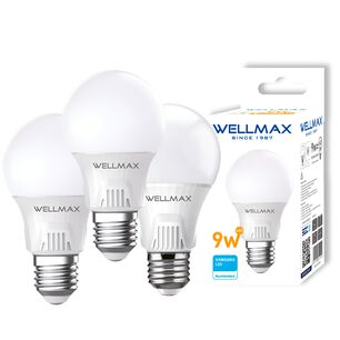 Pack De 3 Ampolletas Wellmax E-27 9w Luz Calida Led Samsung