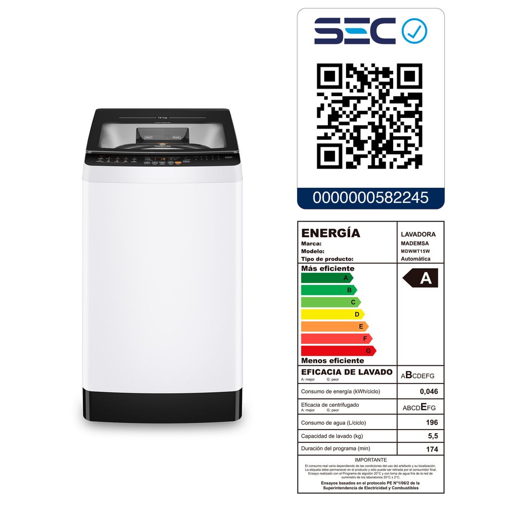 Lavadora Autom&aacute;tica 15kg Carga Superior Mdwmt15w Blanca image number 9.0