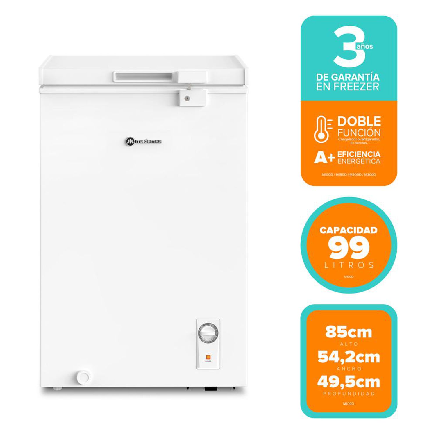 Freezer Horizontal Mademsa M100D / Fr&iacute;o Directo / 99 Litros / D image number 0.0