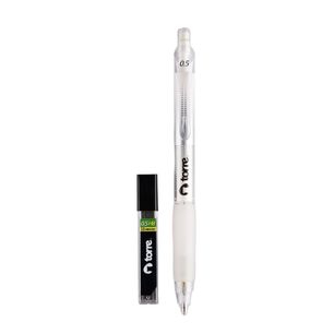Portaminas Pl&aacute;stico + Minas 0.5 Mm + L&aacute;piz Goma Torre