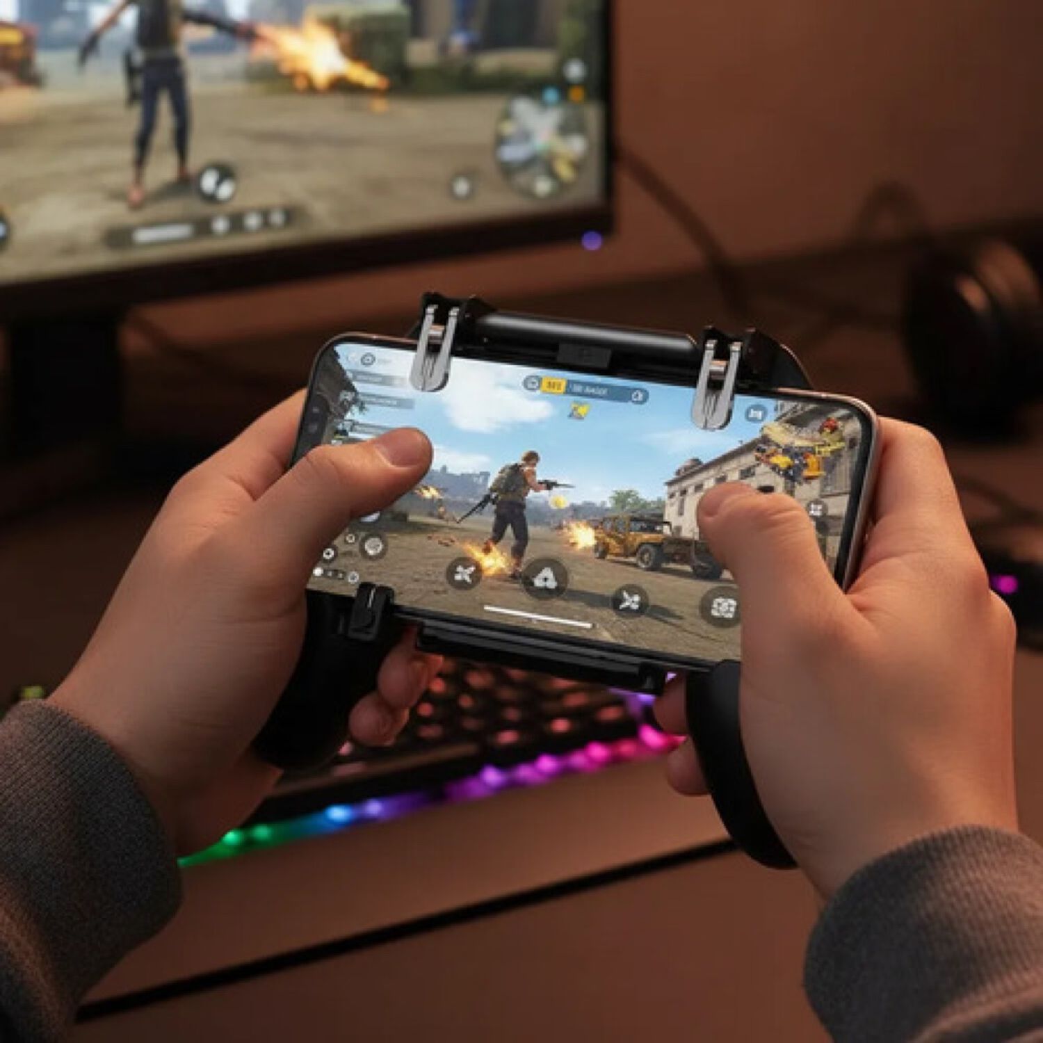 Gamepad Control Para Celular Gatillos Grip W11 Fortnite Pubg image number 6.0