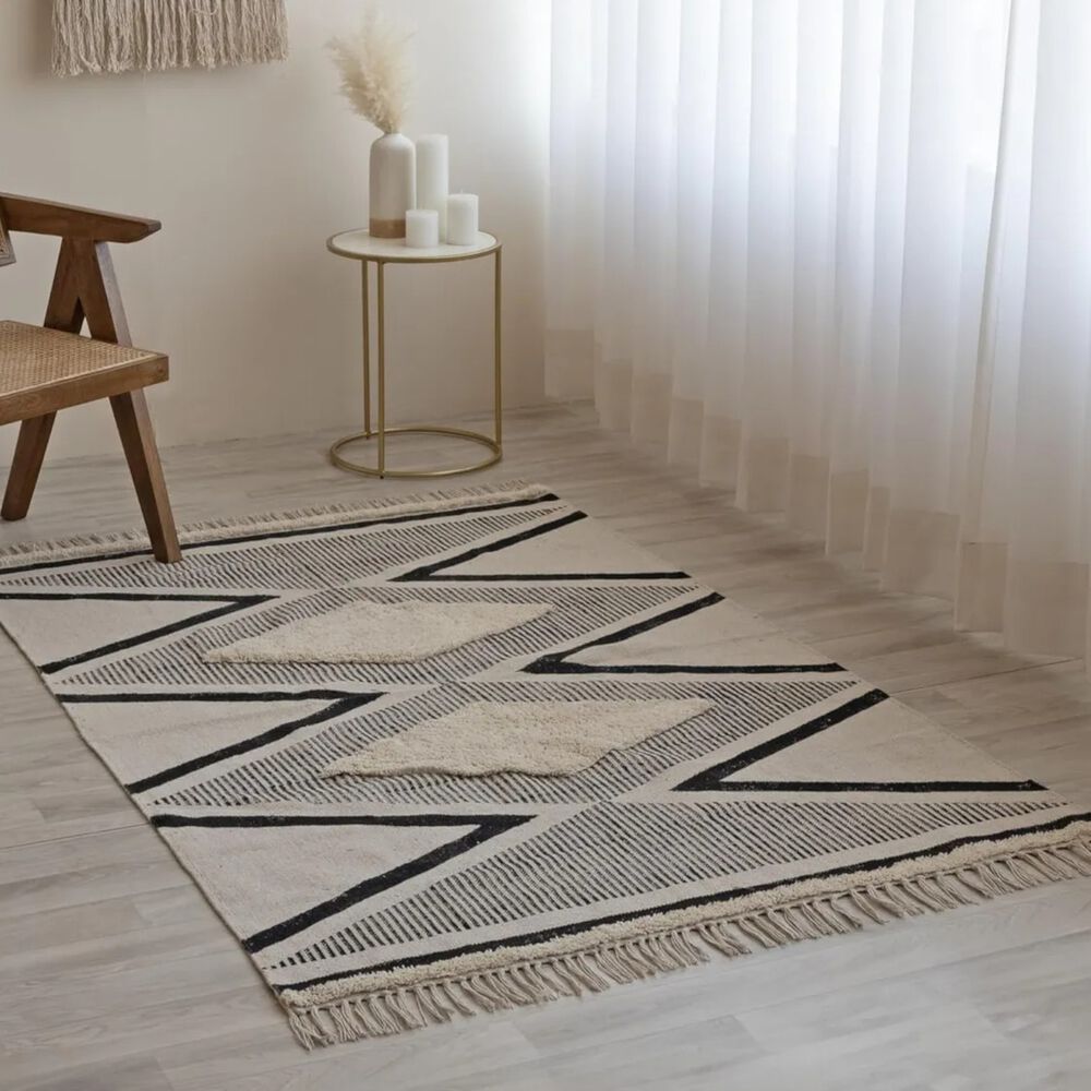 Alfombra Estilo N&oacute;rdico Bohemio Con Flecos 120x180 Cm Heng image number 1.0