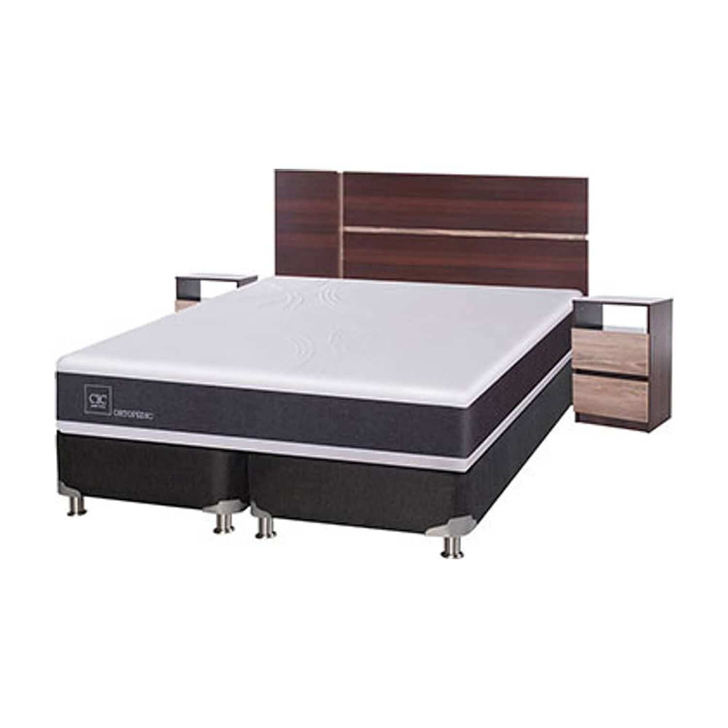 Box Spring Cic New Ortopedic B5 / King / Base Dividida + Set De Maderas image number 4.0