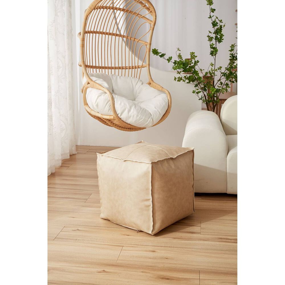 Set De 2 Pouf De Ecocuero Cuadrado 45x45cm image number 3.0