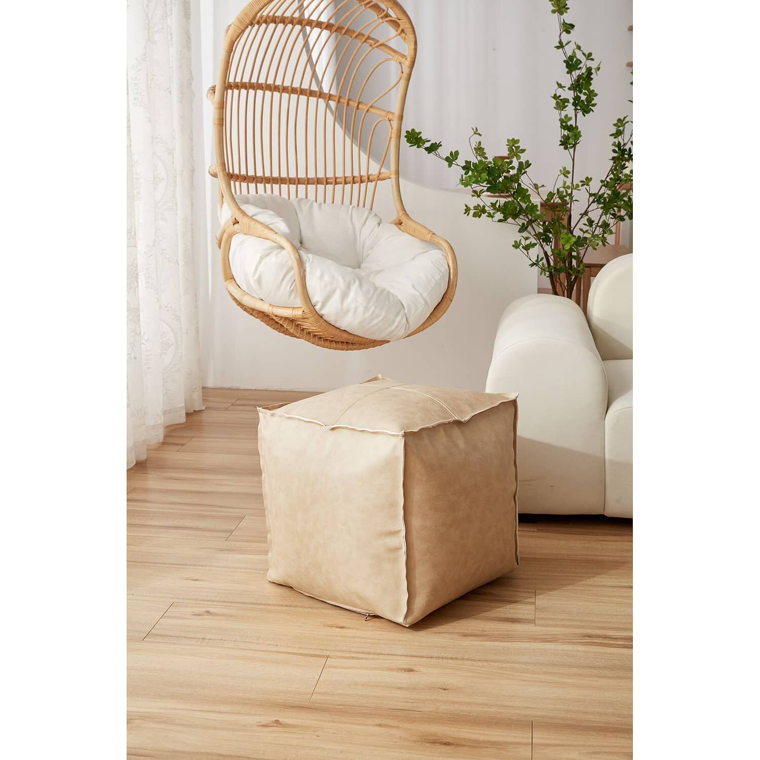 Set De 2 Pouf De Ecocuero Cuadrado 45x45cm image number 3.0