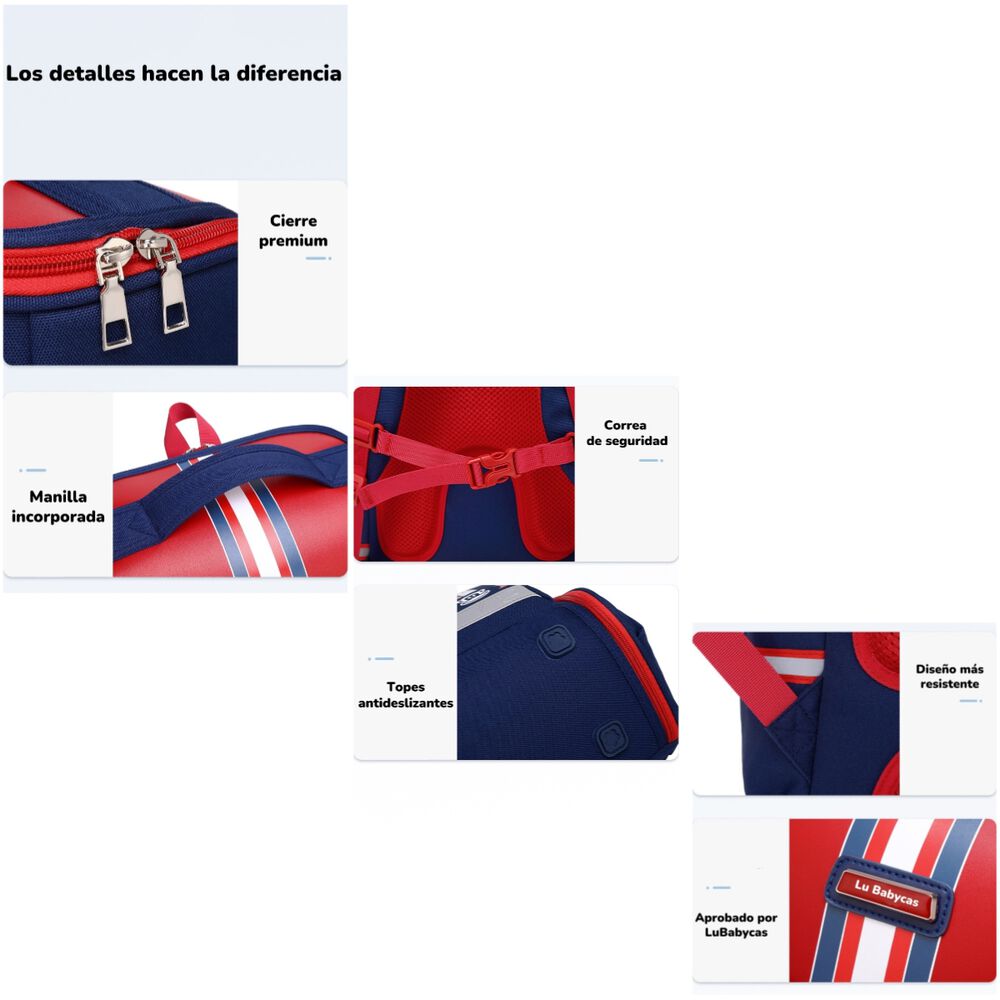 Mochila Escolar Infantil Impermeable 5s Rosada Lubabycas image number 7.0