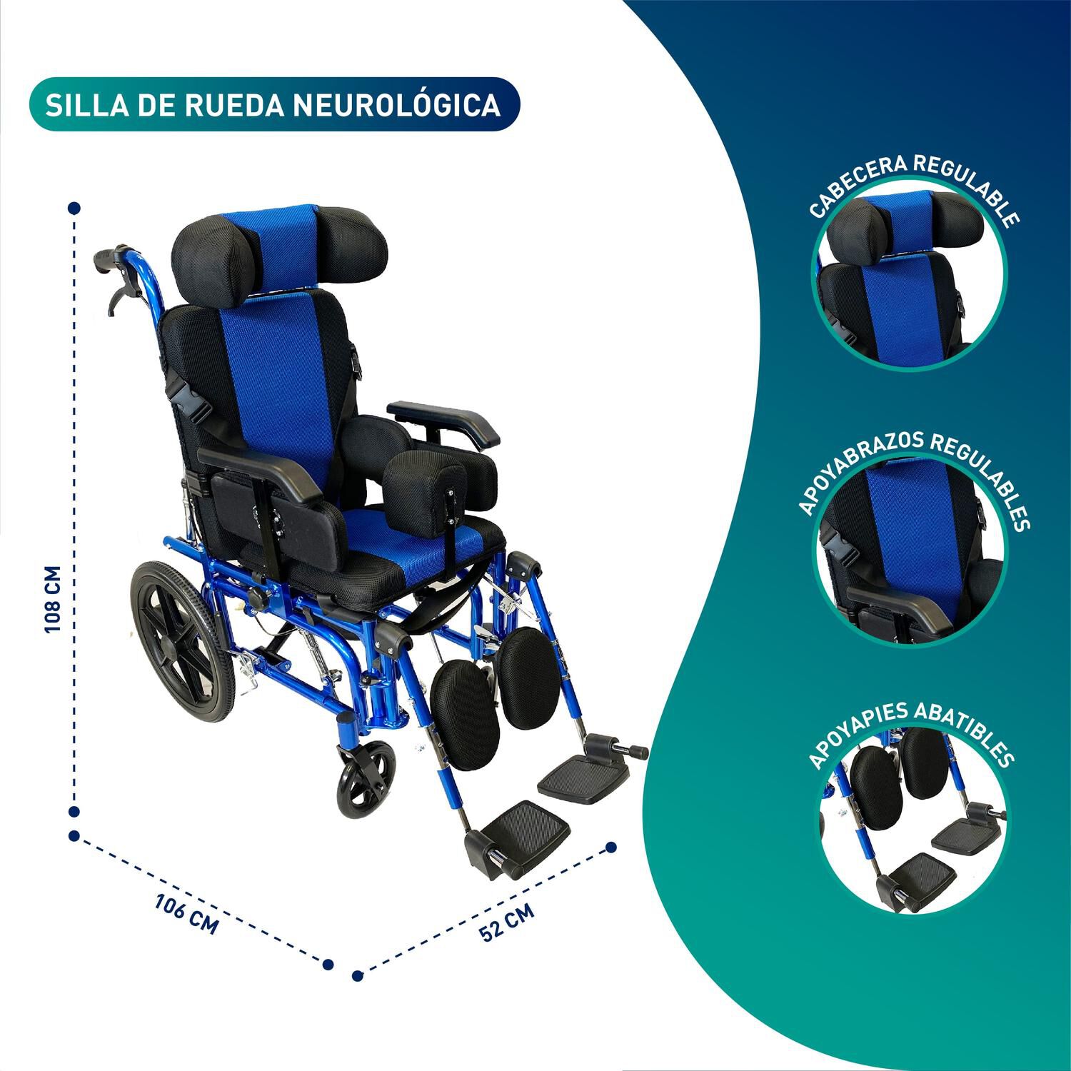 Silla De Ruedas Neurol&oacute;gica Pedi&aacute;trica Ni&ntilde;os image number 1.0