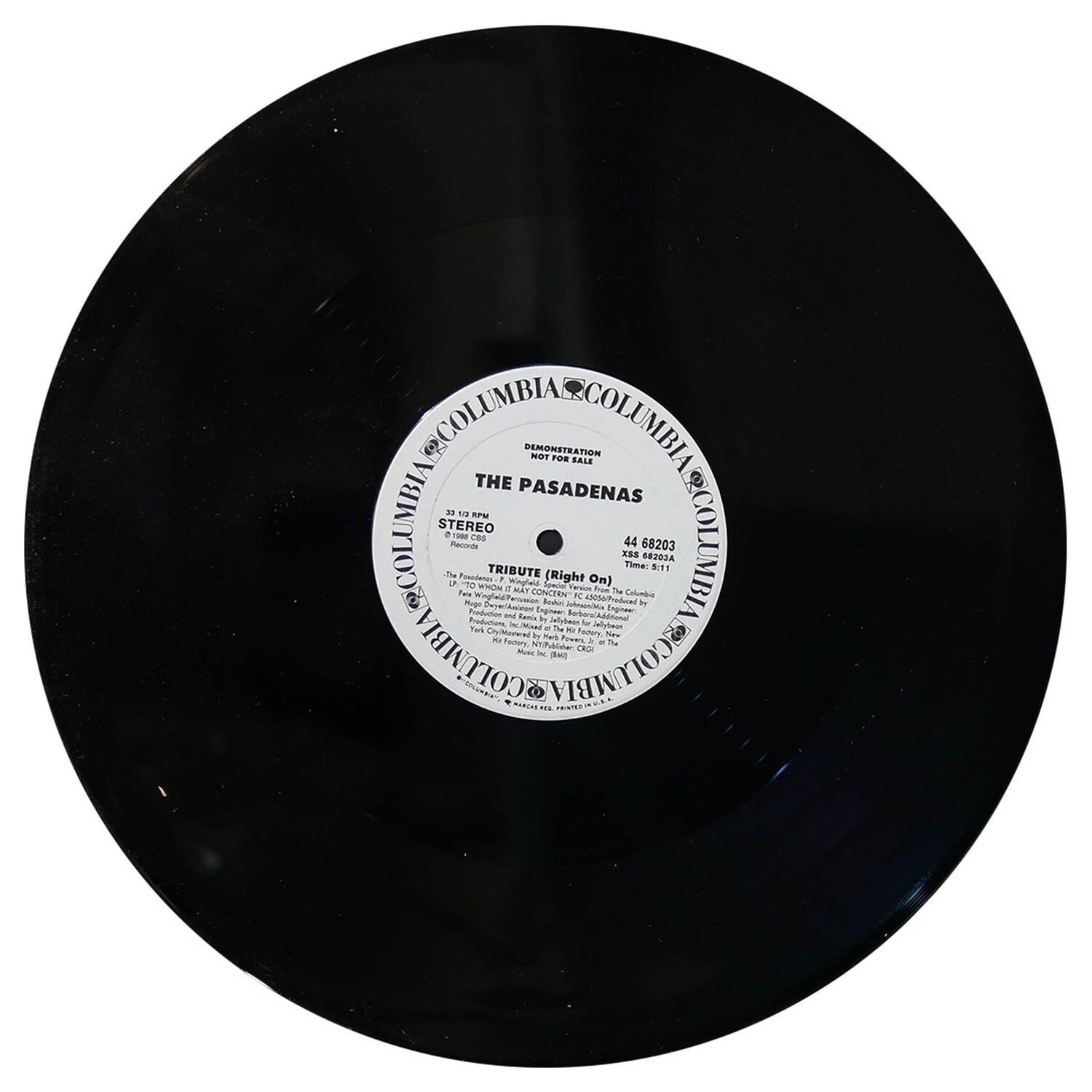 Pasadenas - Tribute (right On) | 12" Maxi Single Usado image number 2.0
